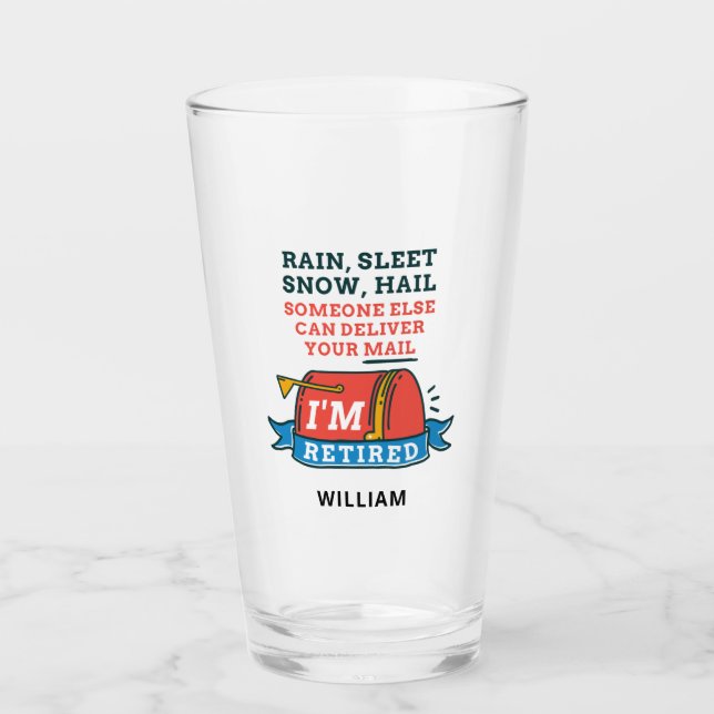 Retired Postal Worker Custom Mailman Retirement Glass (Front)