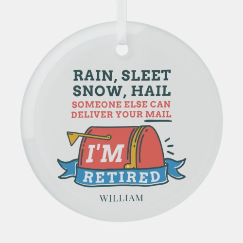 Retired Postal Worker Custom Mailman Retirement Glass Ornament
