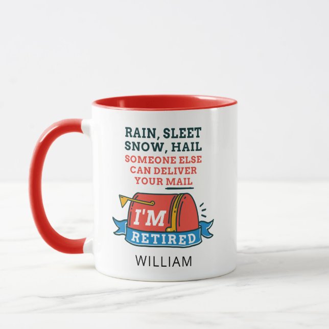 Retired Postal Worker Custom Mailman Retirement Mug (Left)