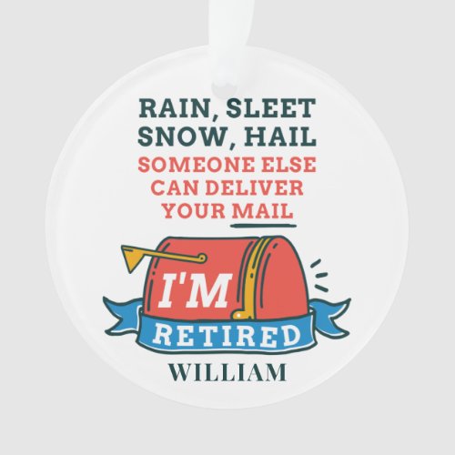 Retired Postal Worker Custom Mailman Retirement Ornament