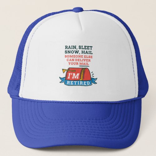 Retired Postal Worker Custom Mailman Retirement Trucker Hat