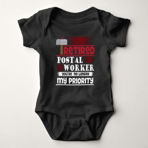 Retired Postal Worker Funny Deliverer Retirement Baby Bodysuit
