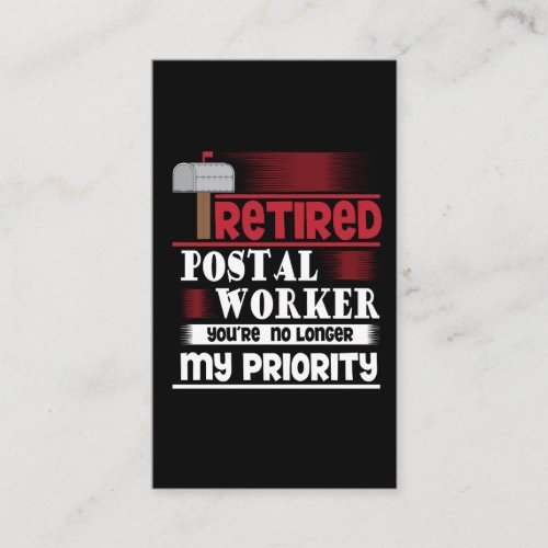 Retired Postal Worker Funny Deliverer Retirement Business Card