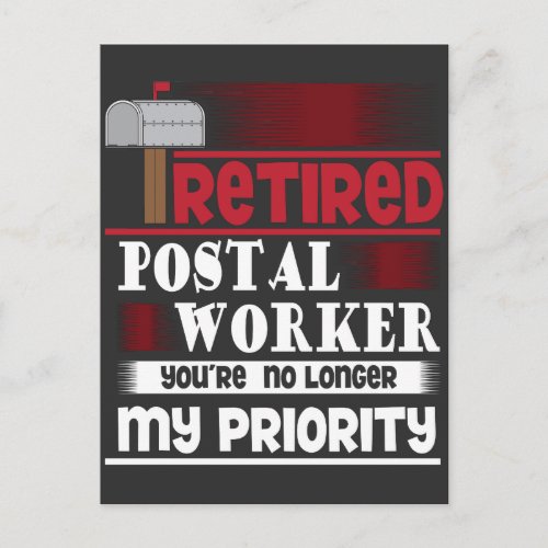 Retired Postal Worker Funny Deliverer Retirement Postcard