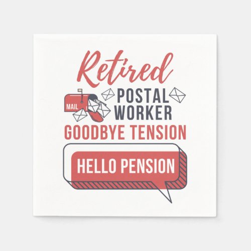 Retired Postal Worker Funny Mailman Retirement Napkins