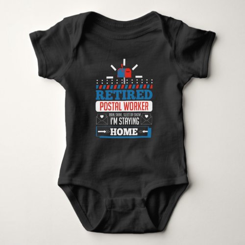 Retired Postal Worker Funny Postman Retirement Baby Bodysuit