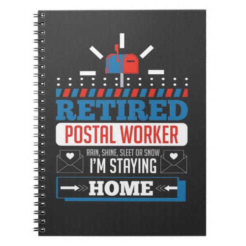 Retired Postal Worker Funny Postman Retirement Notebook