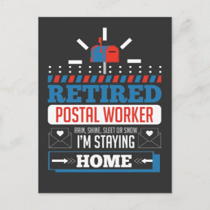 Retired Postal Worker Funny Postman Retirement Postcard