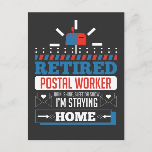 Retired Postal Worker Funny Postman Retirement Postcard