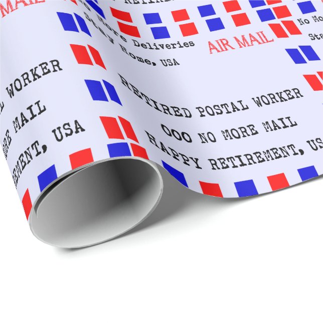 Retired Postal Worker Gift Wrap (Roll Corner)