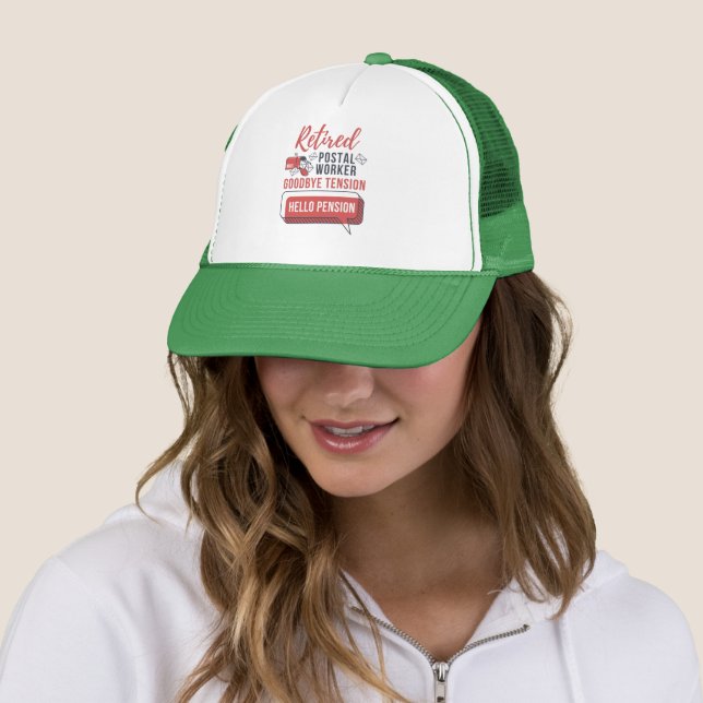 Retired Postal Worker Grandma Retirement Gag Trucker Hat (In Situ)