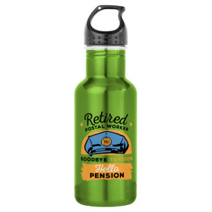 Retired Postal Worker Hello Pension Stainless Steel Water Bottle