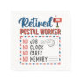 Retired Postal Worker Letter Carrier Retirement Napkins