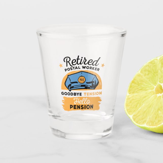 Retired Postal Worker Letter Carrier Retirement Shot Glass (Front)