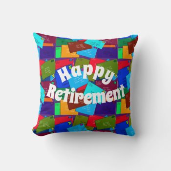 Retired Postal Worker Letters Design Throw Pillow by ProfessionalDesigns at Zazzle