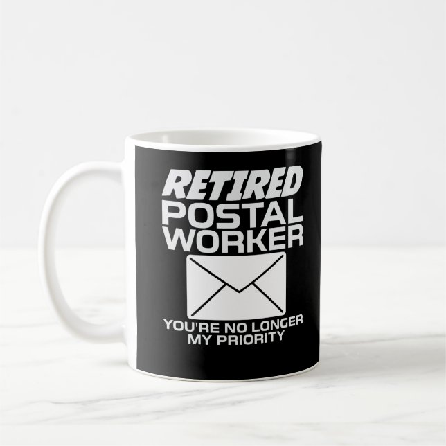 Retired Postal Worker Mail Carrier Retirement Coffee Mug (Left)