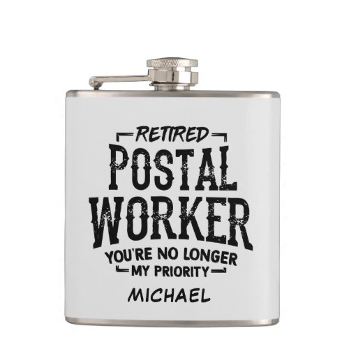 Retired Postal Worker Mailman Custom Retirement Flask