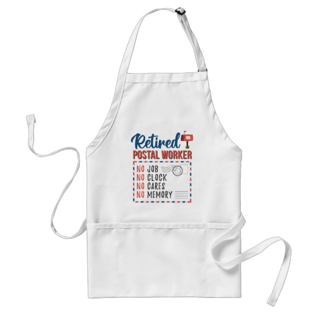 Retired Postal Worker Mailman Retirement Adult Apron (Front)