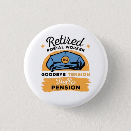 Retired Postal Worker Mailman Retirement Button