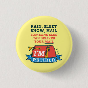 Retired Postal Worker Mailman Retirement Button