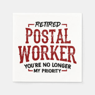 Retired Postal Worker Mailman Retirement Ceramic Napkins