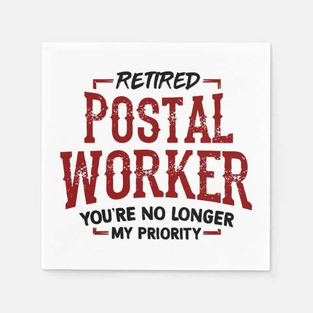 Retired Postal Worker Mailman Retirement Ceramic Napkins (Front)