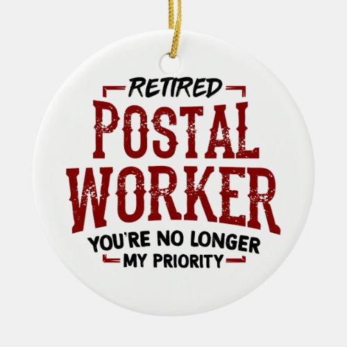 Retired Postal Worker Mailman Retirement Ceramic Ornament