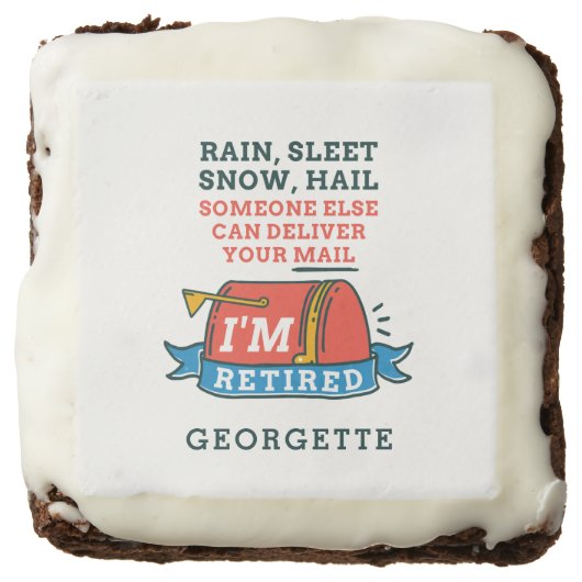 Retired Postal Worker Mailman Retirement Custom Brownie (Front)