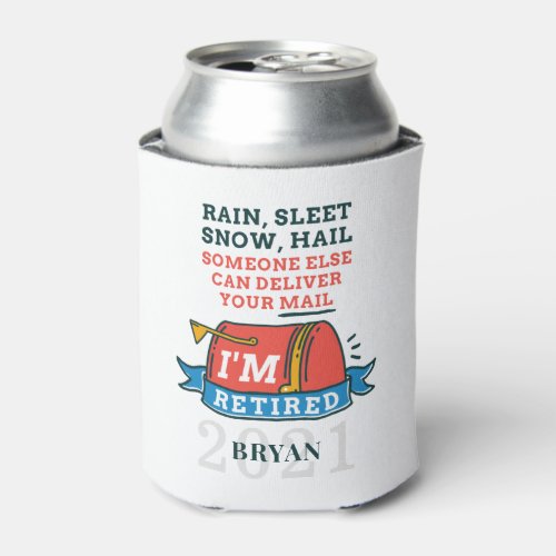 Retired Postal Worker Mailman Retirement Custom Can Cooler