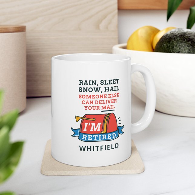 Retired Postal Worker Mailman Retirement Custom Giant Coffee Mug (Retired Postal Worker Funny Keepsake White 11oz Coffee Mug)