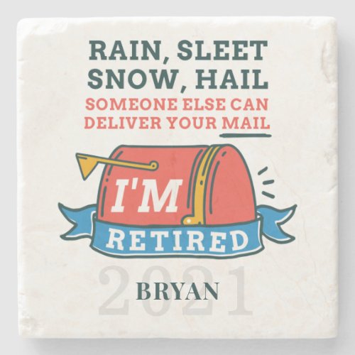 Retired Postal Worker Mailman Retirement Custom Stone Coaster
