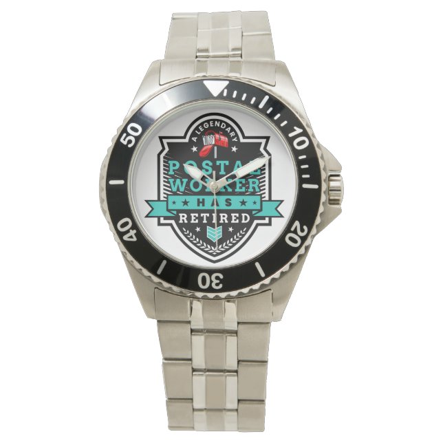 Retired Postal Worker Mailman Retirement Cute Watch (Front)