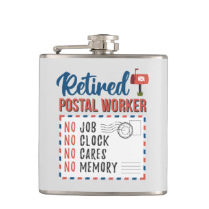 Retired Postal Worker Mailman Retirement Flask