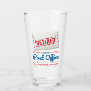 Retired Postal Worker Mailman Retirement Funny Glass