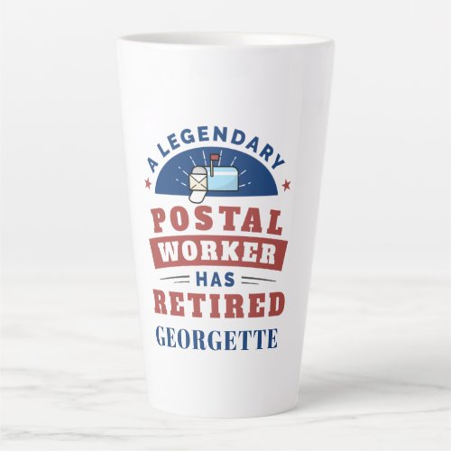 Retired Postal Worker Mailman Retirement Funny Latte Mug
