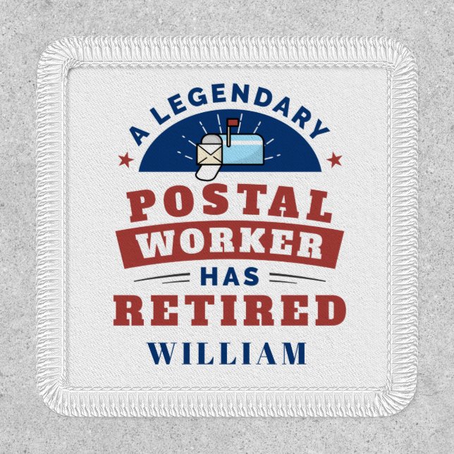 Retired Postal Worker Mailman Retirement Funny Patch (Front)