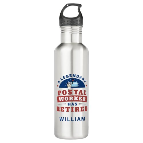 Retired Postal Worker Mailman Retirement Funny  Stainless Steel Water Bottle