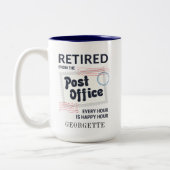 Retired Postal Worker Mailman Retirement Gag Two-Tone Coffee Mug (Left)