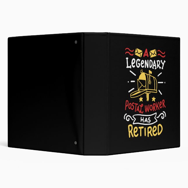 Retired Postal Worker Mailman Retirement Gift 3 Ring Binder (Background)