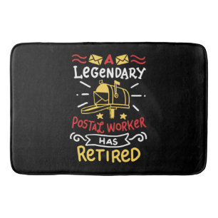 Retired Postal Worker Mailman Retirement Gift Bath Mat
