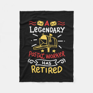Retired Postal Worker Mailman Retirement Gift Fleece Blanket
