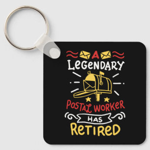 Retired Postal Worker Mailman Retirement Gift Keychain