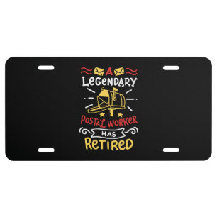 Retired Postal Worker Mailman Retirement Gift License Plate