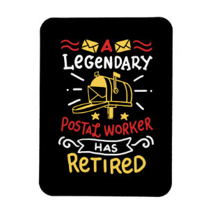 Retired Postal Worker Mailman Retirement Gift Magnet