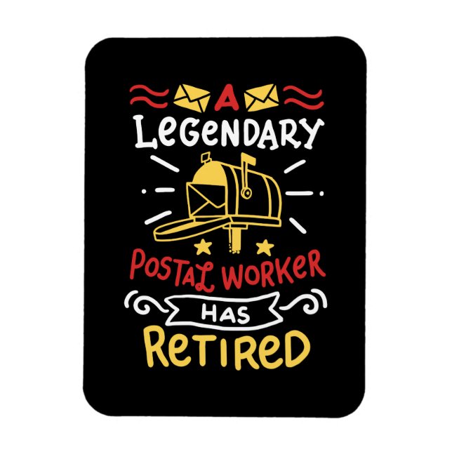 Retired Postal Worker Mailman Retirement Gift Magnet (Vertical)