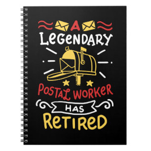 Retired Postal Worker Mailman Retirement Gift Notebook