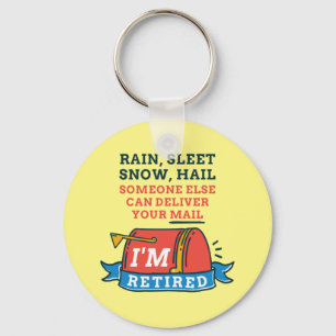 Retired Postal Worker Mailman Retirement Keychain
