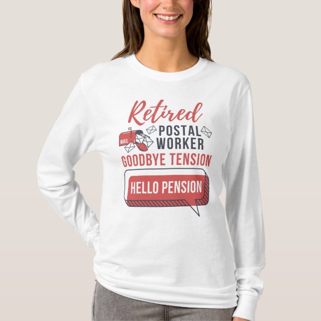 Retired Postal Worker Mailman Retirement Novelty T-Shirt (Front)