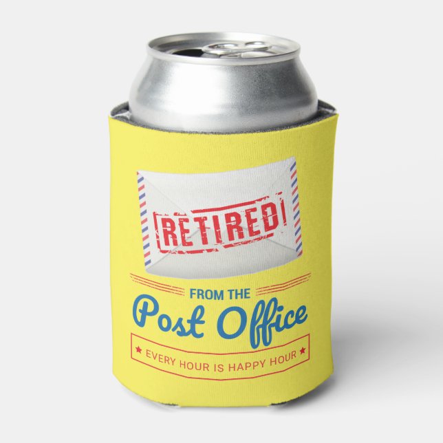 Retired Postal Worker Mailman Retirement Party Can Cooler (Can Front)