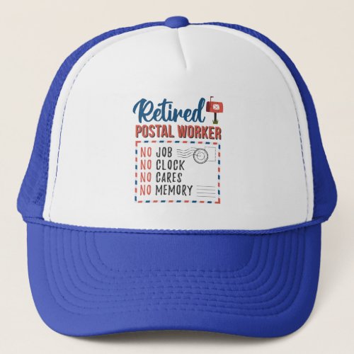 Retired Postal Worker Mailman Retirement Trucker Hat